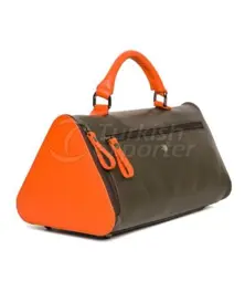Bermuda Womens Leather Handbag Khaki-Orange