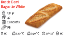 Rustic Demi Baguette White Bread