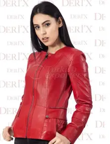 Leather Jackets B-388 Red