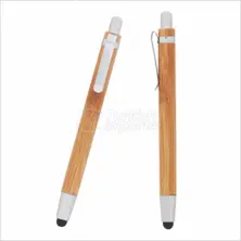 Bolígrafo de madera con toque de metal