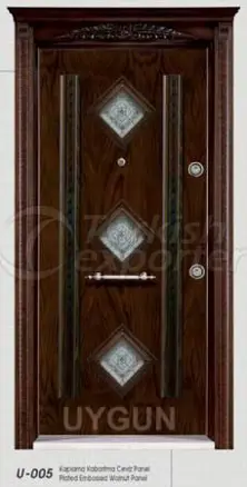 Steel Door Walnut Panel 005