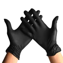 Черные нитриловые перчатки