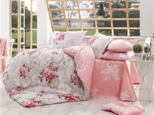 Clementina Pink - Conjunto de linho para cama de solteiro Poplin (98017404152)
