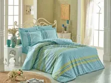 Emma Turquoise - Conjunto de roupa de cama de solteiro Poplin (8698499130494)