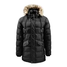 Men's Long Hooded Jacket with Fur