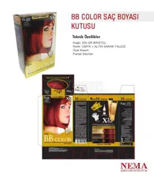 Caixa de tintura de cabelo cor BB