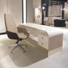 Cagdas Custom Design Desk With Ivory Varnish