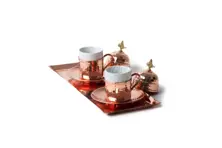 Copper Coffee Set, Espresso Set, Red