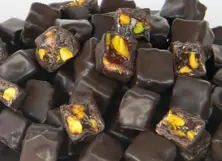 Chocolate Coated Turkish Delight With Pistachio