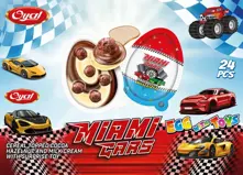OYAL MIAMI CARS PLASTIC EGG CHOCOLATE WITH SURPRISE TOYS