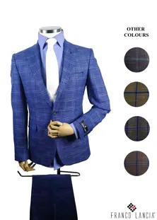 2 Piece Plaid SlimFit Suit Model and Colors