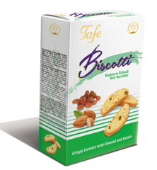 Tafe Biscotti Crispy Cookies with Almond and Raisin 120g - 353 code