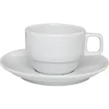 POR HALLEY WHITE PLATE TEA CUP
