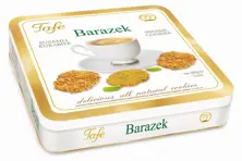Biscoitos Crocantes de Gergelim Tafe Barazek com Pistache em Caixa de Lata 380g - Código 273