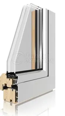 Sistemas de puertas y ventanas de aluminio de madera -Coplanar
