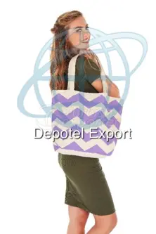 Cotton Bag 4824 Ecolusive Purple Chevron