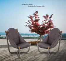 Antdecor - Silla de patio, sillas de metal para exteriores, antracita