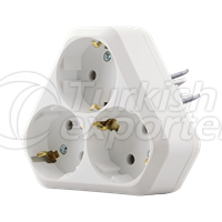 Sockets  -Goliath Triangle Type Triple Schuko Outlet