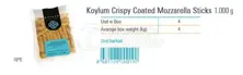 Koylum Crispy Coated Mozzarella Sticks 1000 g