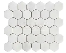 2" Hexagon Carrara Polished Mosaic