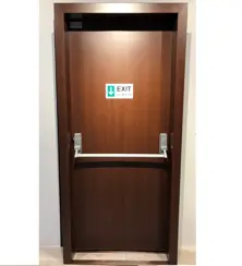 High Quaily Fire Rated Door-with panic bar and wood patterned paint-Fire Exit Door 