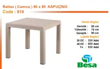 Plastic Rattan Coffee Table - 910