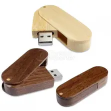 Memoria USB de cuerpo giratorio de madera