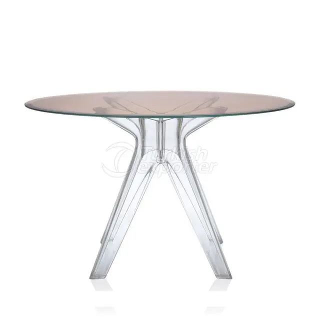 Sir Gio Yuvarlak Masa Şeffaf - Pembe Product